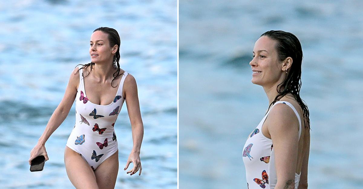 brie larson relaxes on the beach in hawaii