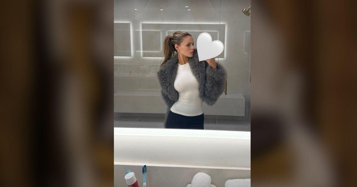 image of Brooks Nader rocked a see-through shirt for the selfie.