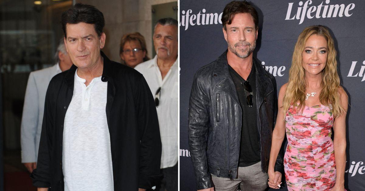 Composite photo of Charlie Sheen, Aaron Phypers and Denise Richards