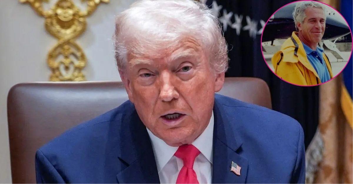 composite photo of donald trump and jeffrey epstein