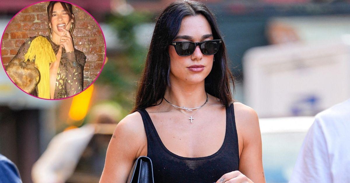 composite photo of dua lipa