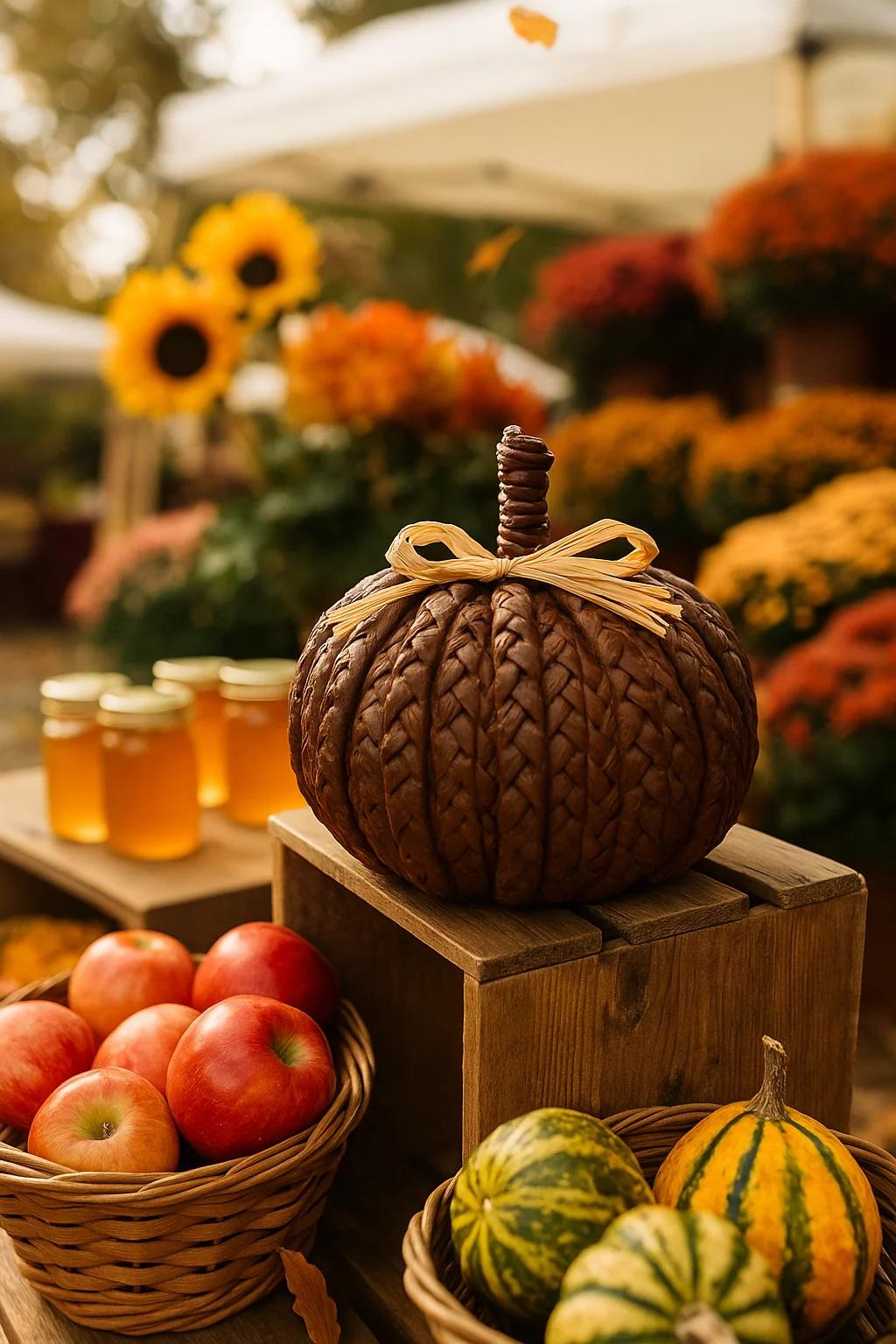 fall braided pumpkin