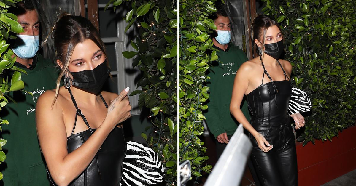 hailey bieber grabs dinner at giorgio baldi ok