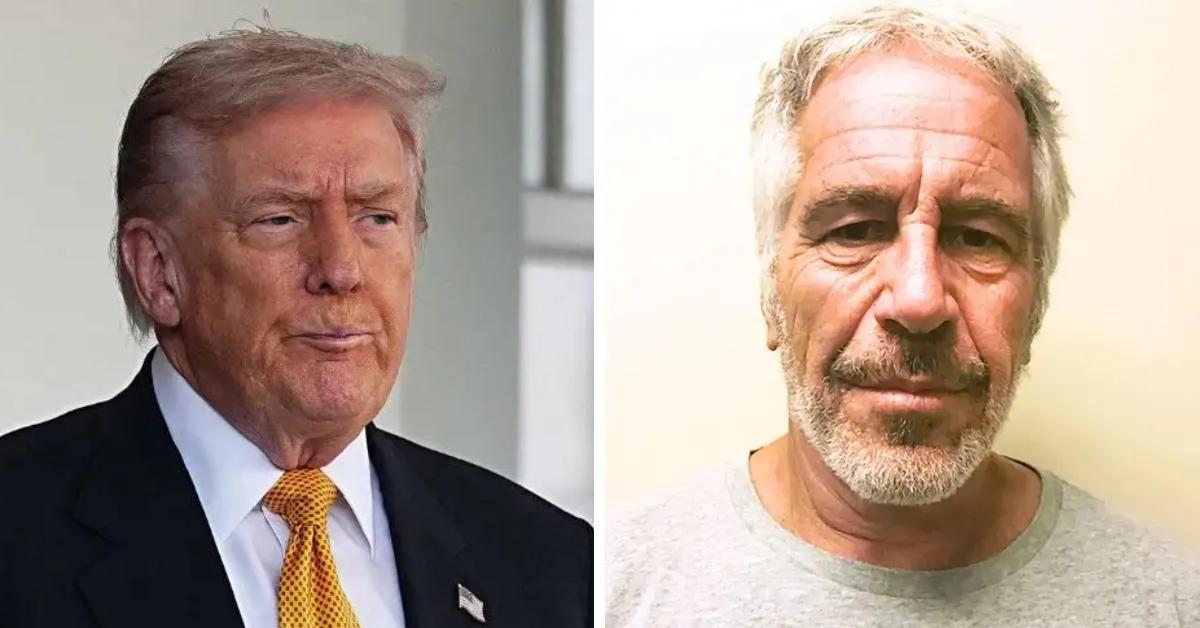 Split photo of Donald Trump and Jeffrey Epstein.