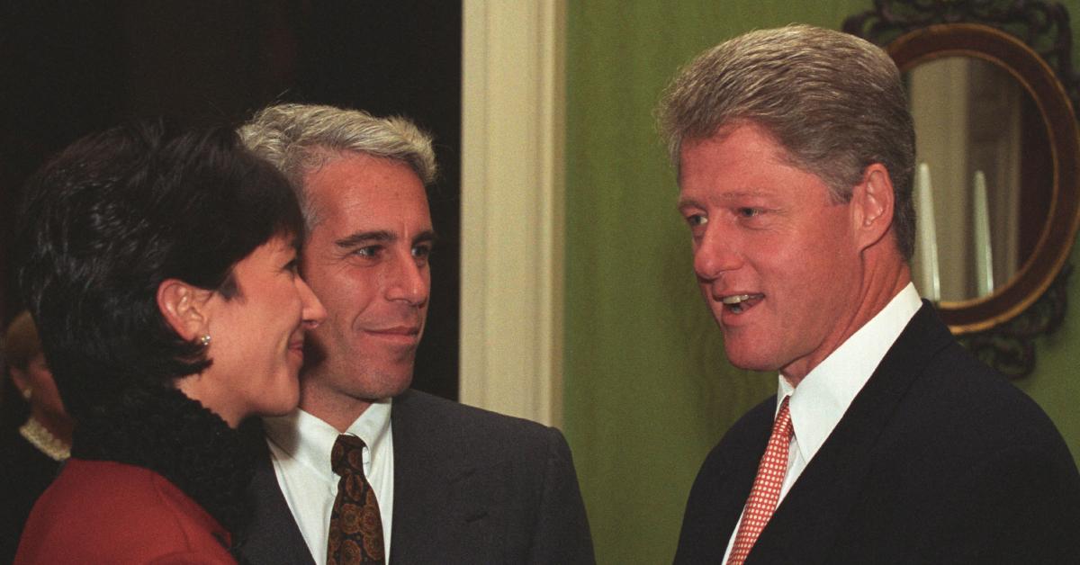 Image of Bill Clinton, Jeffrey Epstein and Ghislaine Maxwell.