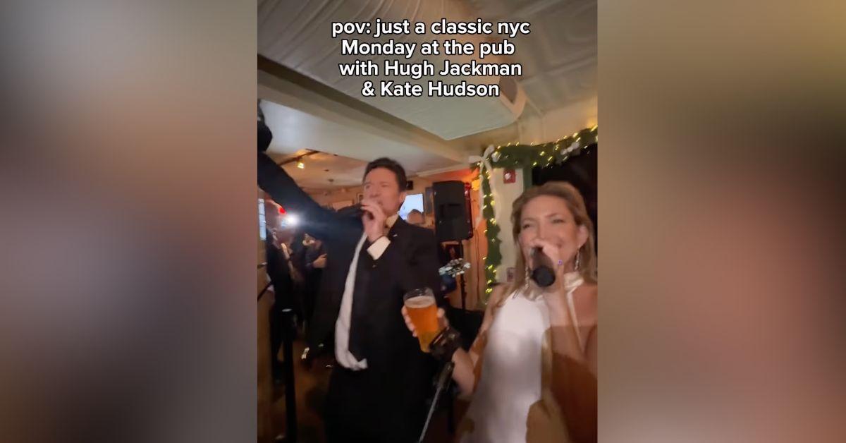 Image of Kate Hudson and Hugh Jackman partied at a pub.