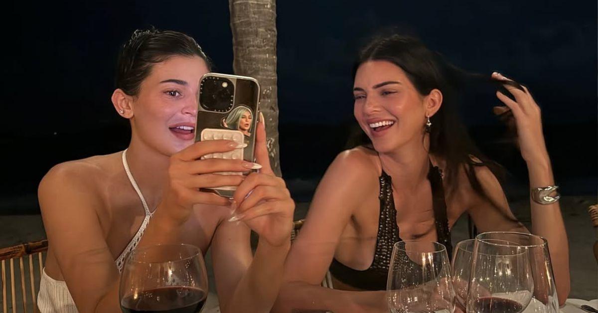 image of Kendall and Kylie Jenner shared a laugh during the model's birthday trip.