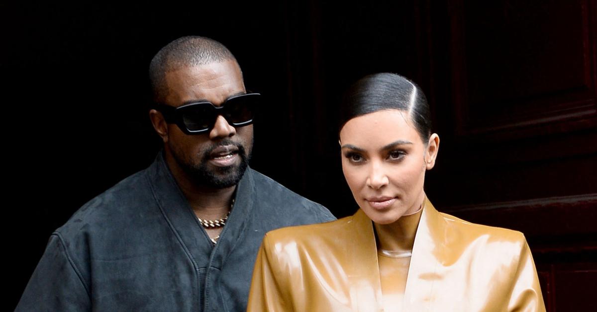 Photo of Kanye West and Kim Kardashian.