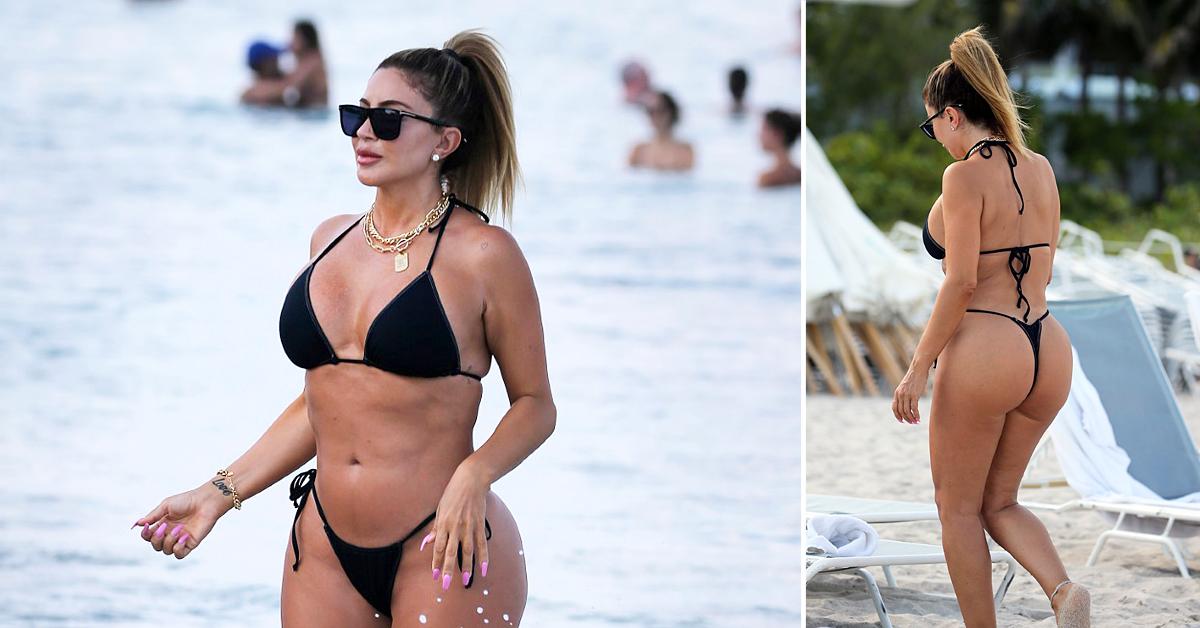 larsa pippen wears a black bikini in miami
