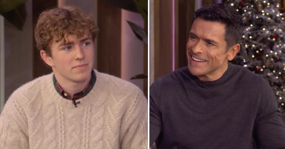 Split photo of Walker Scobell and Mark Consuelos