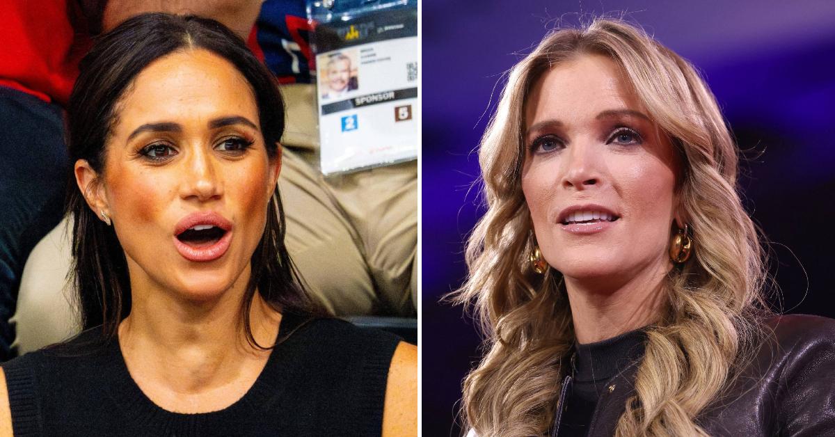 Split photo of Meghan Markle and Megyn Kelly.