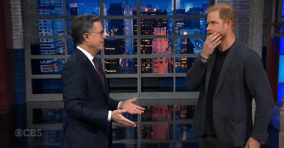 Photo of Stephen Colbert and Prince Harry