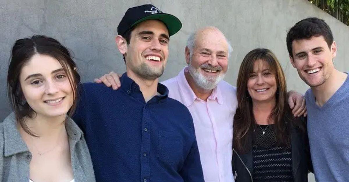 photo of rob and michele reiner with their three children, romy, jake and nick