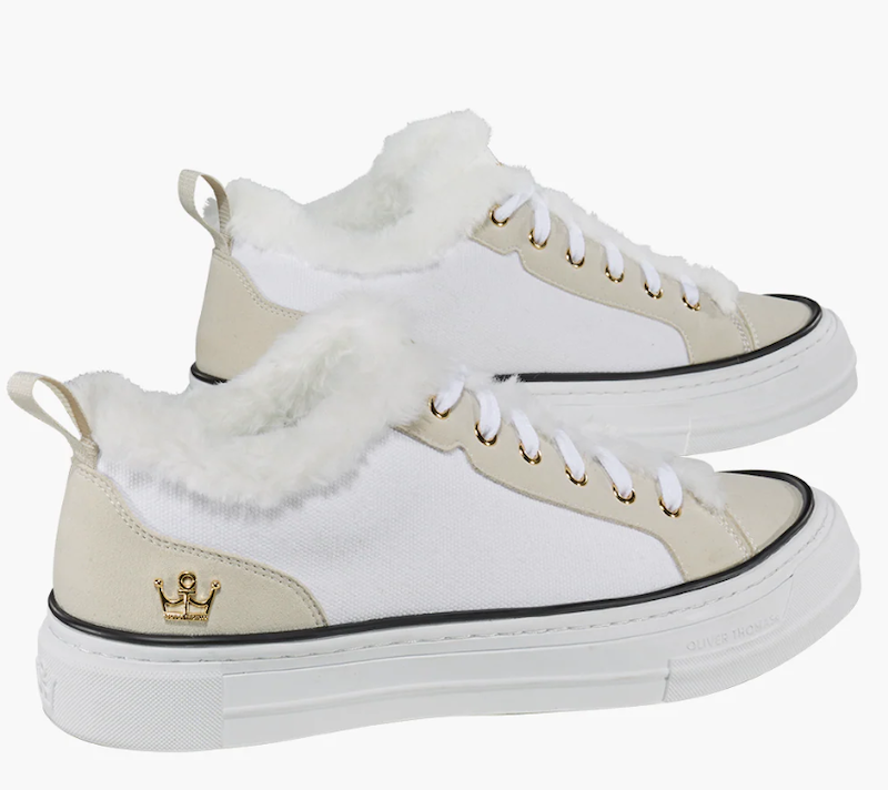 oliver thomaswingwoman comfort recovery slip on sneaker faux furwhite stone