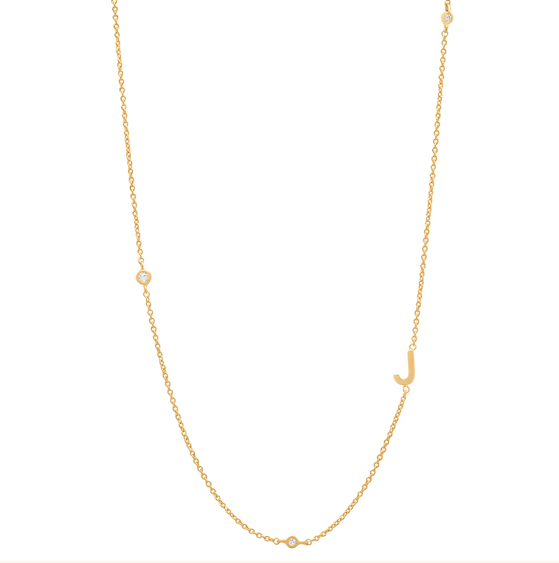 rocksbox sideways initial necklace